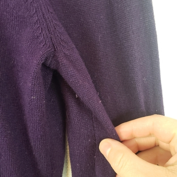 Lauren Ralph Lauren Cashmere Silk Turtleneck Sweater Purple Plum Size Large - Picture 8 of 9